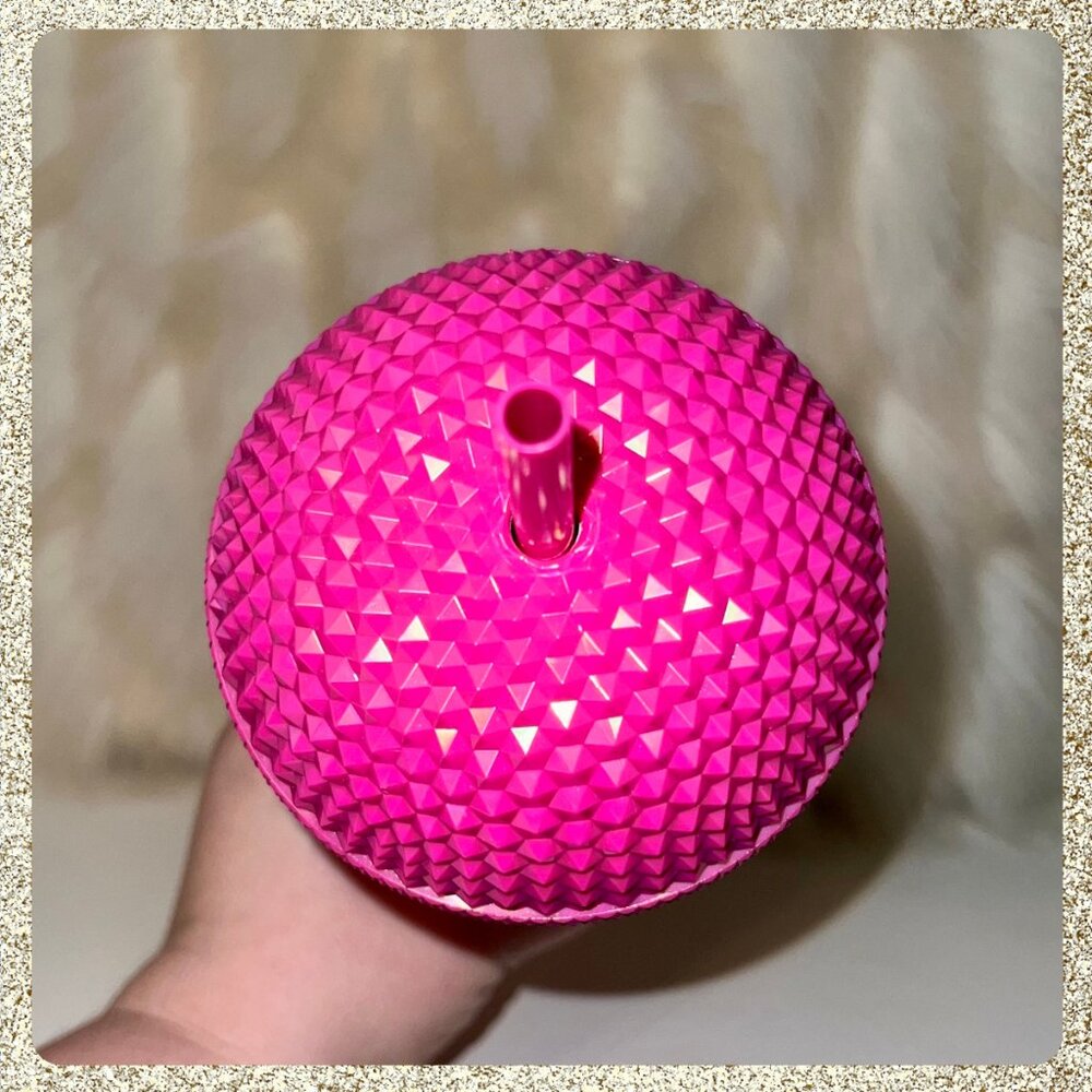 🌞 NWT 2025 Starbucks Summer Hot Pink Studded Venti Cold Cup Tumbler - Picture 3 of 4